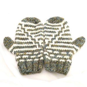 L/XL Hand Knit Merino Wool Mittens
